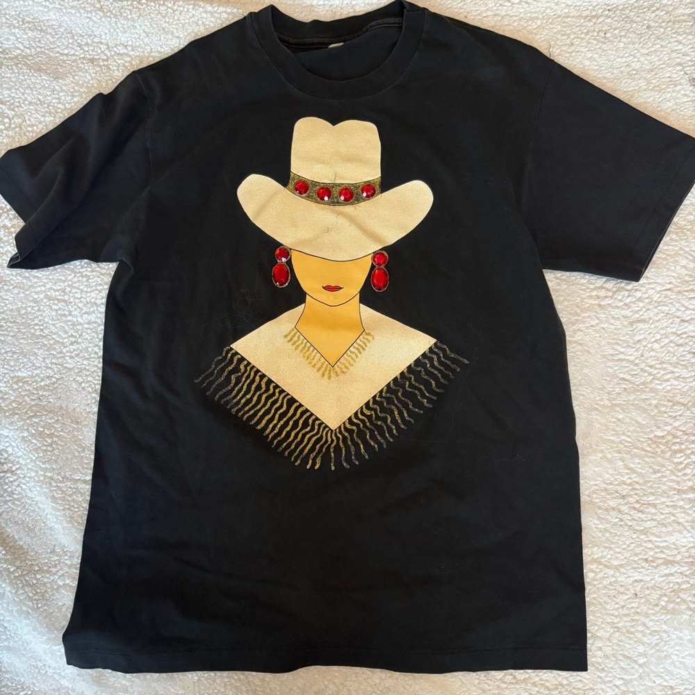 Vintage 90s Western Cowgirl Jeweled TShirt